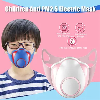 

Smart Children Electric Face Mask Air Purifying Anti Dust Pollution Fresh Air Supply PM2.5 With Breathing Air Valve USB Charging