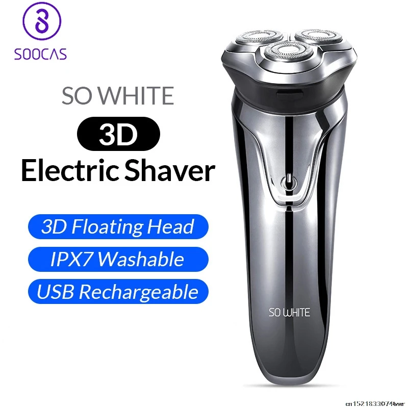 Billig Xiaomi SOWHITE Elektrische Rasierer Razor Männer Waschbar USB Aufladbare 3D Schwimm Smart Control Rasieren Bart Reiniger Drop verschiffen