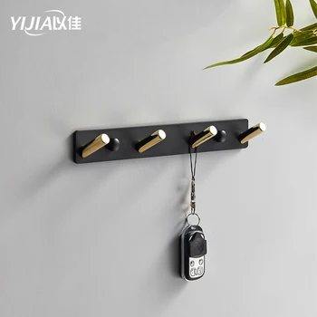 

Black gold brass bathroom coat hook door behind the wall row hook bedroom fitting room clothes hook
