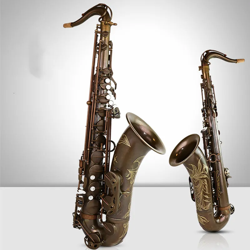 aisiweier brand Tenor Saxophone Professional B Flat Antique copper Saxofone Musical Instruments Simulation Inscription Carved