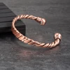 Twisted Pure Copper Magnetic Bracelet Adjustable Health Energy Bangles Arthritis Pain Relief Open Cuff Jewelry Women Resizable 3