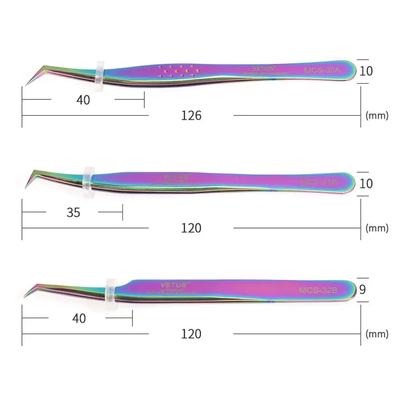 Stainless steel Eyelash Tweezers High Precision Anti-static Tweezer 3D Volumn Lashes Extension Supplies Excellent Closure 4