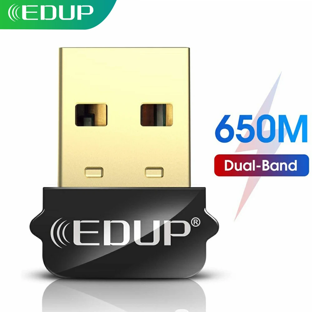 EDUP USB WIFI адаптер 650 Мбит/с двухдиапазонный с частотой от 2 до 4 ГГц внешняя