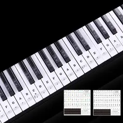 Transparent Piano Keyboard Sticker 88 Keys Electronic Keyboard Piano Stickers for Piano Beginner Training