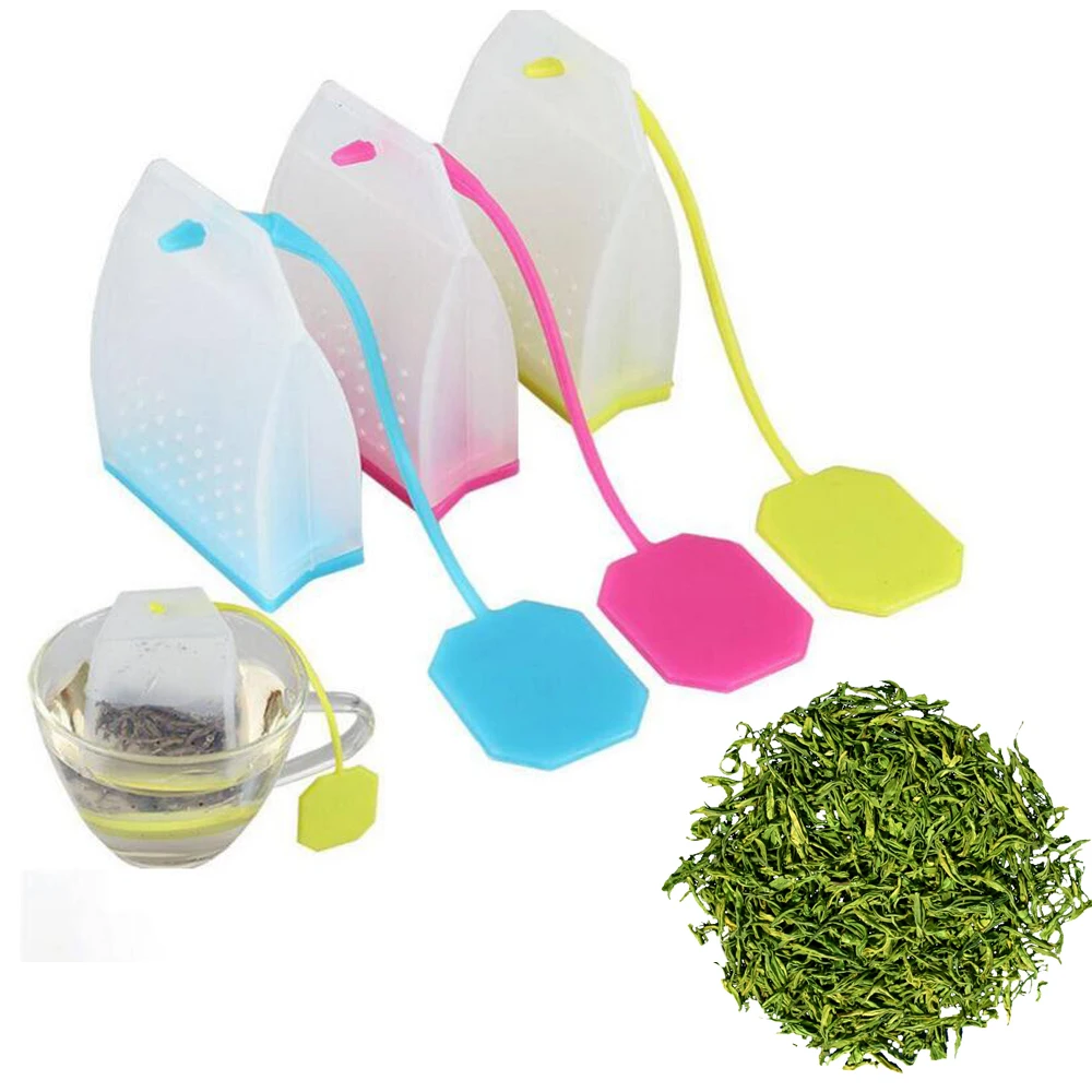 1PCS Silicone Tea Infusers Bag Style Tea Strainers Herbal Spice Tea Infuser Filters Scented Kitchen Coffee Tea Tools