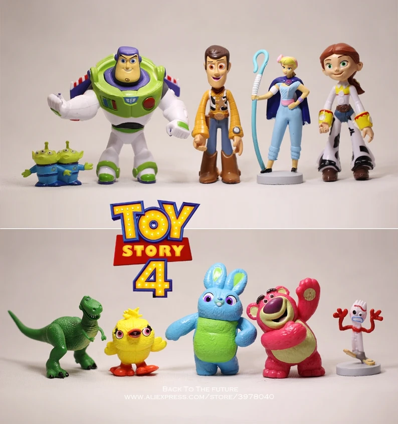 

Disney Toy Story 4 Woody Buzz Lightyear 3-9cm 10pcs/set Q Version Action Figures mini Dolls Kids Toy model for Children gift