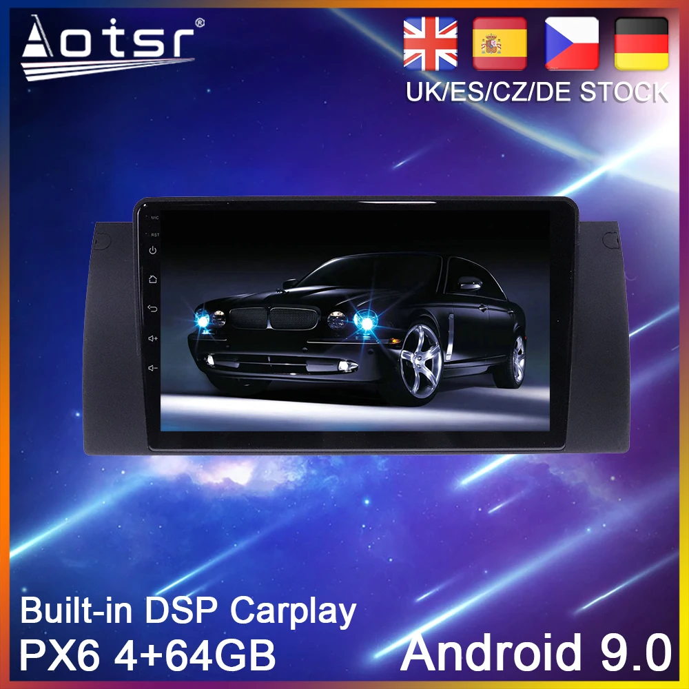 Android 9.0 PX6 64GB Car DVD Player GPS Navigation For BMW X5 E39 E53 1999-2006 Car Auto Radio Stereo Multimedia Player HeadUnit