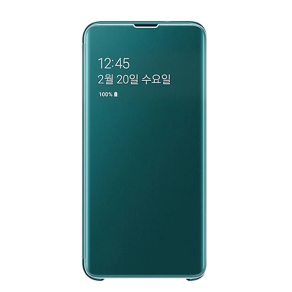 Green Samsung Mirro Прозрачный чехол для телефона для samsung GALAXY S10 S10E G9700 S10+ S10Plus аутентичный Тонкий флип-чехол - Цвет: Green