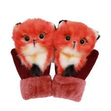 

Kids Gloves Winter Warm Cartoon Mittens Teen Girls Knitting Plush Thick Gloves Birthday Party Christmas Children Gift 7-14 Years