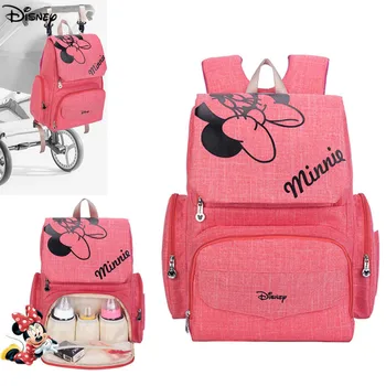 

Disney Minnie Mickey Mouse Baby Diaper Bags Backpack Large Capacity Nappy Bag Travel Nursing Bag For Baby Care Women's Bag