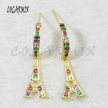 

8 Pairs cube Zircon stud earrings crystal jewelry colorful stone earring stud earrings fashion jewelry earrings gift 5771