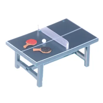 

1/12 Dollhouse Miniatures Furniture Tennis Table Bat and Balls Full Set Doll House Decor Toy for Children Dolls Accessories