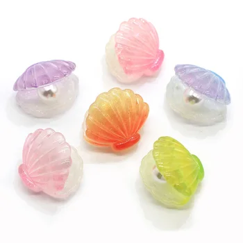 

10Pcs Imitation Pearl Scallop Flatback Resin Cabochon Kawaii DIY Resins Accessories for Phone Case Decoration Scrapbooking Craft