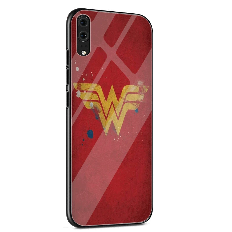 Стеклянный Чехол для мобильного телефона huawei P30 P20 P10 Honor 10 8X Y6 Y9 mate 20 Lite Pro P Smart Cover Wonder Woman