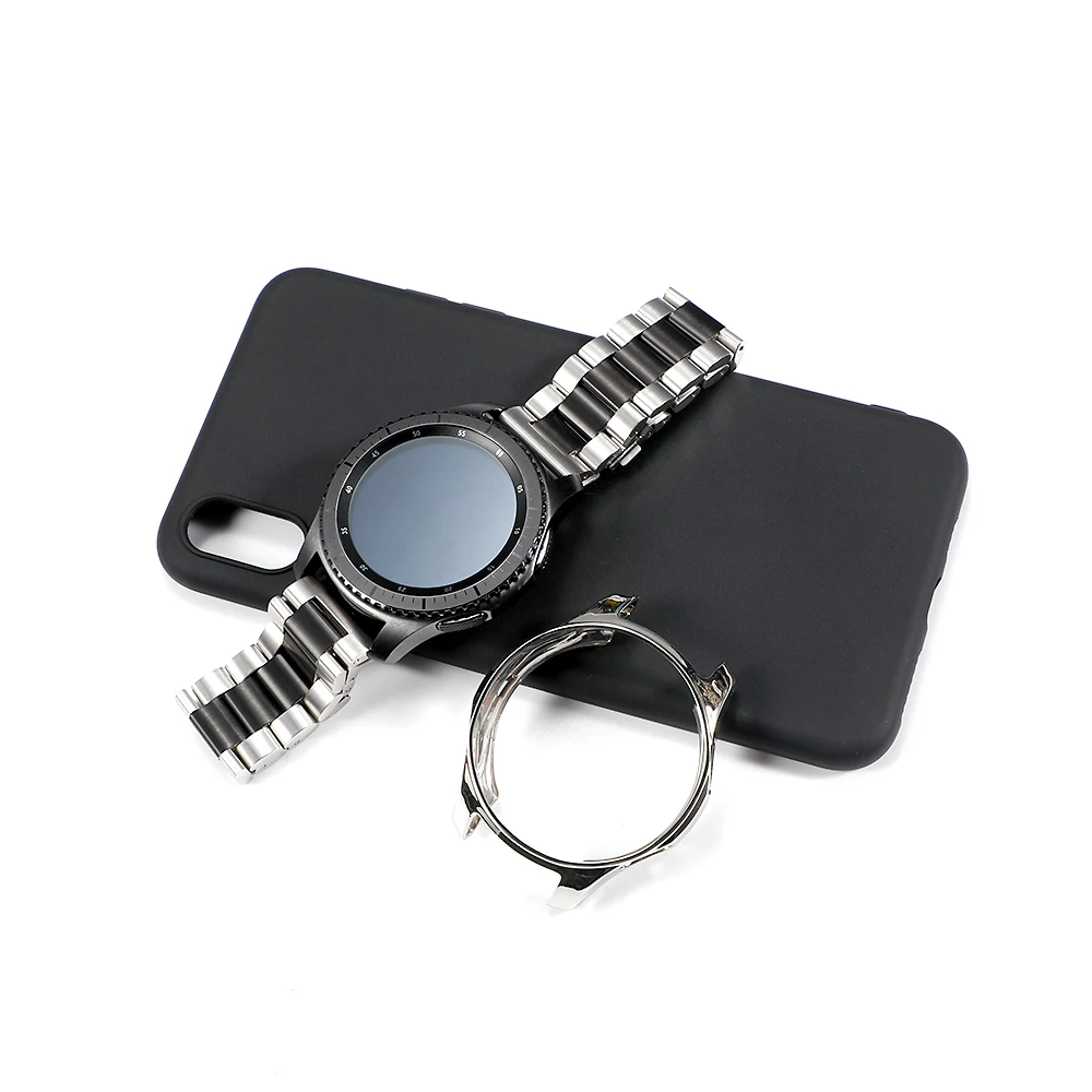 Чехол+ ремешок для samsung gear S3 Frontier/C Galaxy watch 46 мм 42 мм 20 мм/22 мм ремешок для часов из нержавеющей стали ТПУ покрытием защитный чехол