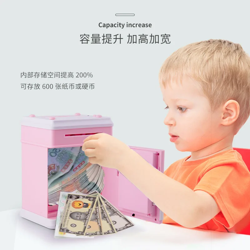

Coin Bank Children Plastic Cartoon Lock Electronic Password Suitcase ATM Music Creative Smart Piggy Bank