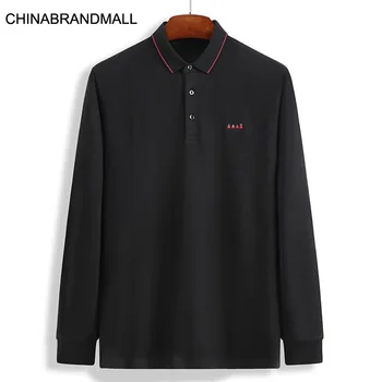 

Autumn Men Plus Fat Plus Size Length Sleeve T Shirt Male Fat Man Business Leisure Lapel Long Sleeve Backing Shirt Male