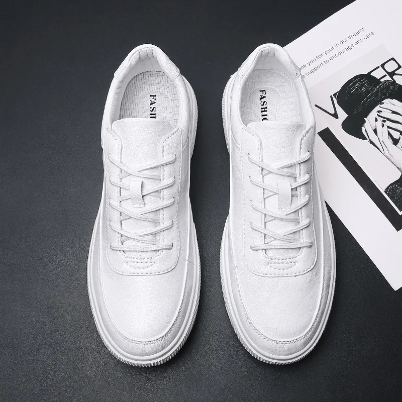 

White Shoes Men's Autumn & Winter Shoe Men's Trendy Shoes 2018 New Style Men Versatile Casual Korean-style Thick Bottomed White