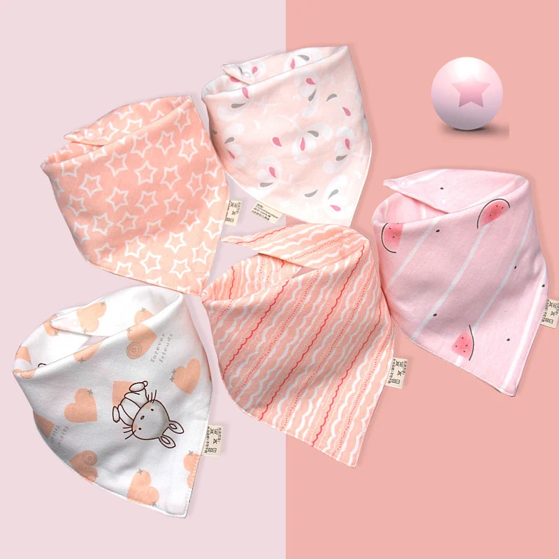 Cut Rate Baby Bibs Feeding-Apron Saliva-Towel Baby-Boys-Girls Cotton Triangle Cartoon Print 5pieces/Lot X6MNey15djV