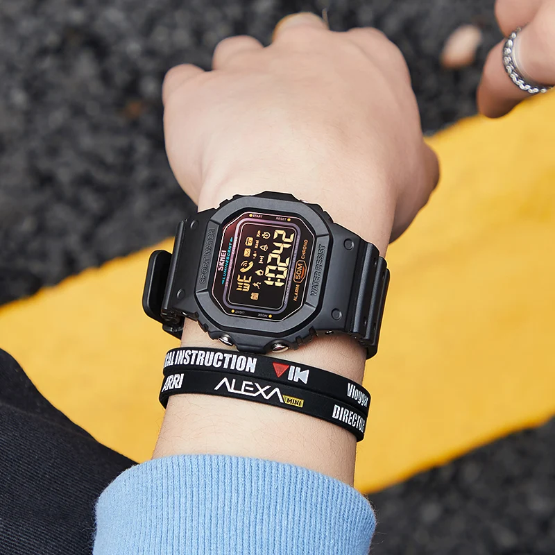 Eletrônicos dos Homens Rastreador para Huawei Skmei Smartver Masculino Bluetooth Relógios Pedômetro Caloria Iphone Reloj Inteligente Esporte 1629 - Image 4