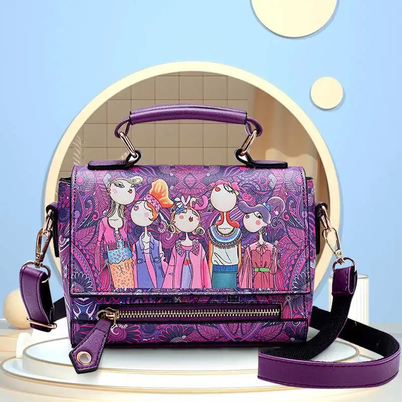 

Women's Lovely Handbag New Korean Edition Fashion Bag Original Printed Single Shoulder Crossbody Bag Personality Handbag