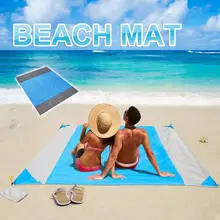Foldable Sand Beach Mat Waterproof Washable Moistureproof Pocket Beach Blanket Outdoor Sports Beaches Camping Hiking Picnic Mat
