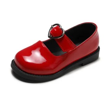 

MXHY New Spring Autumn Boys Girls Children PU leather shoes flats shoes Sweet Princess Leather Shoes kids shoes for girl Solid