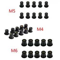 10Pcs Motorbike Windscreen Parts M4/M5/M6 Metric Rubber Well Nut Blind Fairing Fasteners Windscreen Nuts