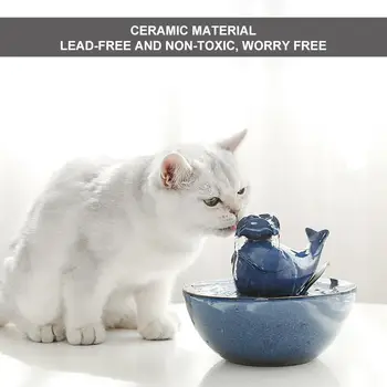 

Pet Water Dispenser Cat Ceramic Water Dispenser New Cat Drinking Water Helper Non-wet Mouth Automatic Water Feeder Circulating W