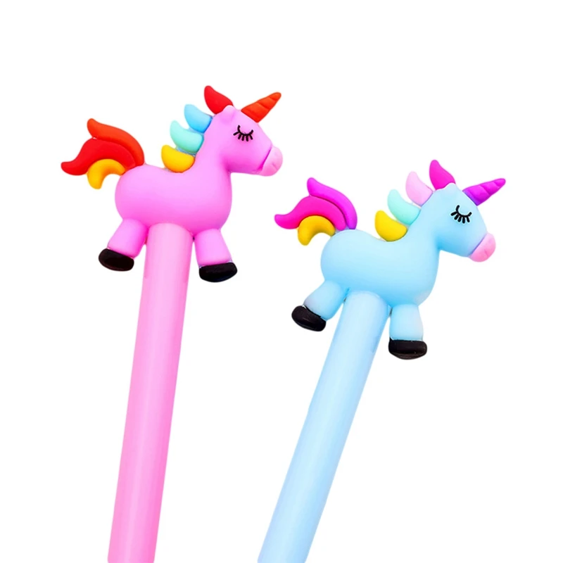 

1 Piece Gel Pens Cartoon Creative Rainbow Unicorn Pen Student Writing Office Stationery Black Ink Pen