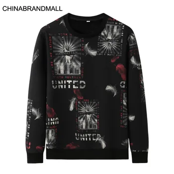 

Men Winter Plus Velvet Sweater Trend Fat Man Plus Fat Plus Size Loose Round Neck Backing Clothing