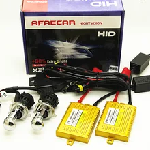 Afaecar 1 комплект автомобиля 12v bi xenon hid переменного тока 12В 55 Вт лампа H4-3 Hi/короче спереди и длиннее сзади) Луч Авто 6000k 4300k 8000k H4 комплект фар