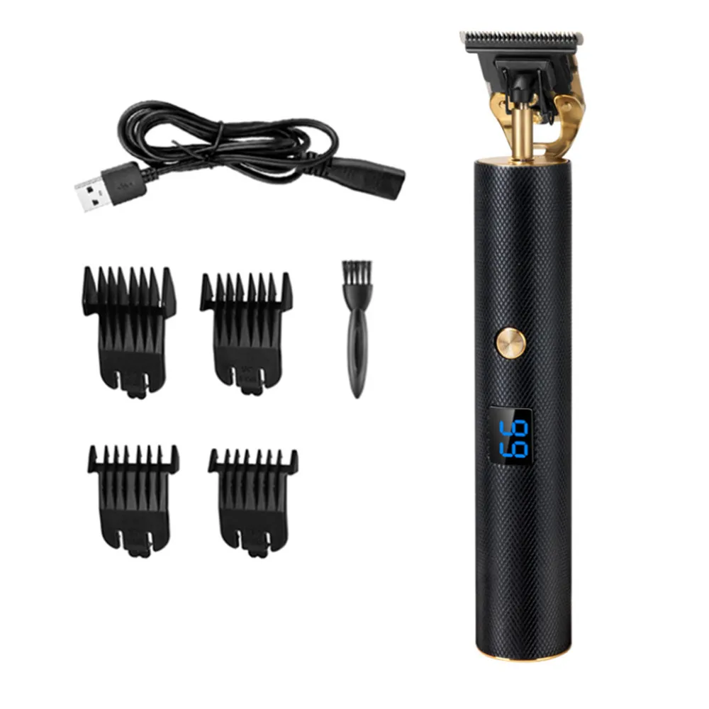 

Men Professional 2 Speed T-blade Outliner Hair Trimmer LED Display Electric Hair Clipper USB Rechargeable Hair Cutter Machine