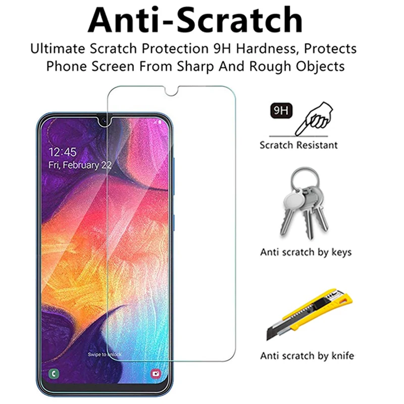 삼성에 적합한 갤럭시 A20e a20 a20s 9H 보호 유리 필름, 화면 보호대 강화 유리 필름, Glaxay a20 e a20 s a20 용, 로트 당 2 개