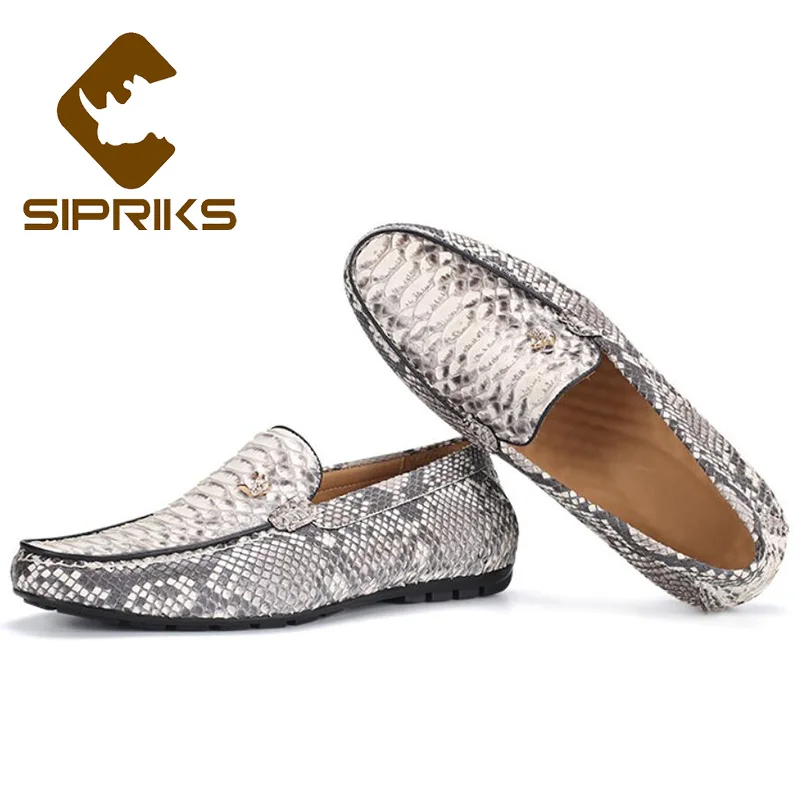 snakeskin driving shoes