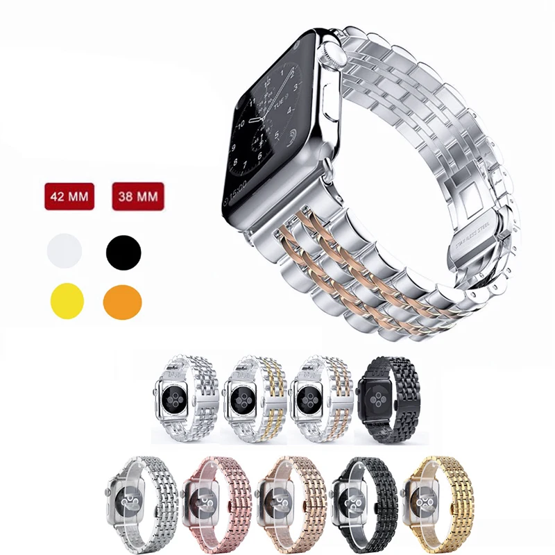 Роскошный ремешок-цепочка из нержавеющей стали для Apple Watch серии 44 мм 5 4 2 ремешок iwatch 3 браслет из нержавеющей стали 38 мм 42 мм с адаптером