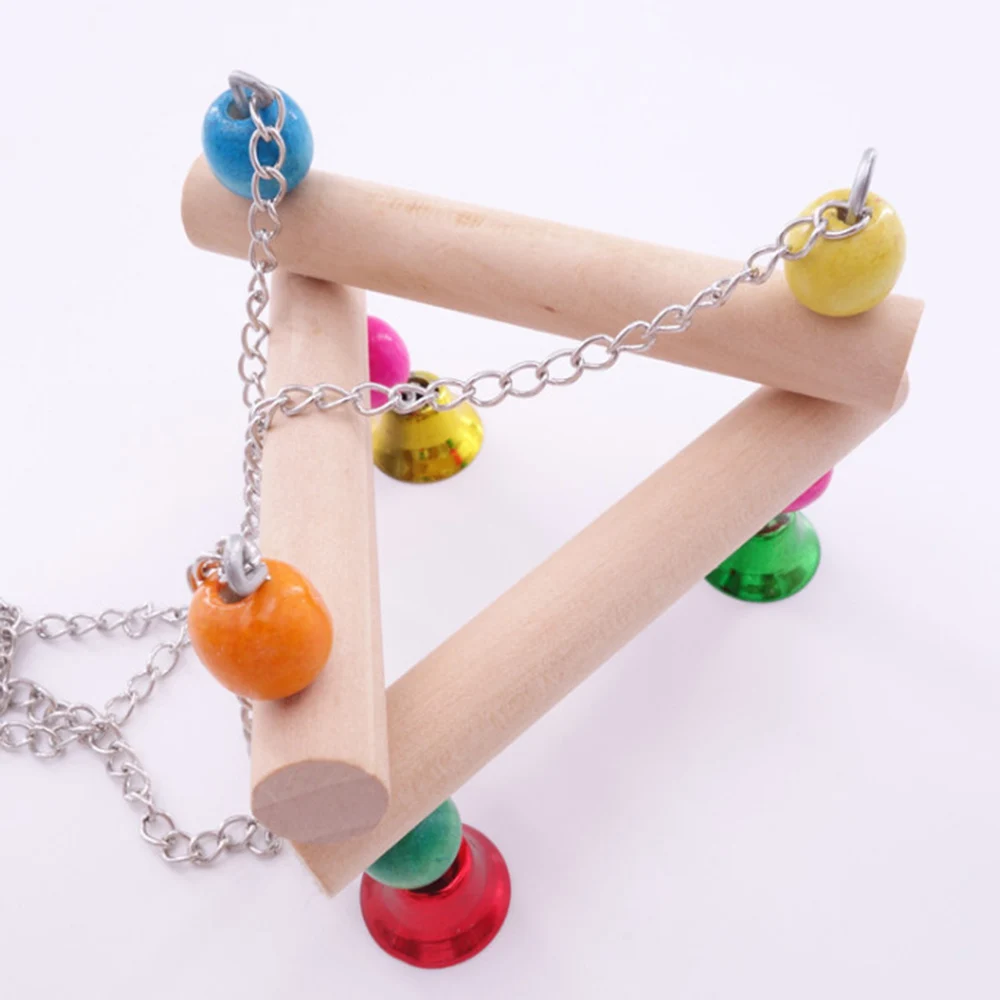 1PC Pet Bird Hanging Swing Toy Birds Cage Pendant Chew Toy Colorful Parakeet Cockatiel Catch Cage With Bell Chewing Toys