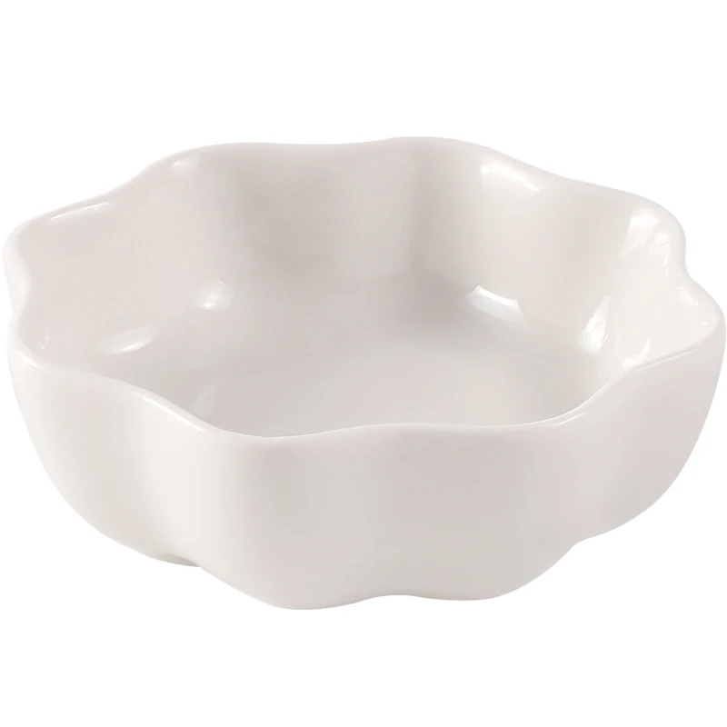 1pc Japanese White Ceramic Dishes Kitchen Seasoning Sauce Vinegar Multi-dish Hotpot Plates