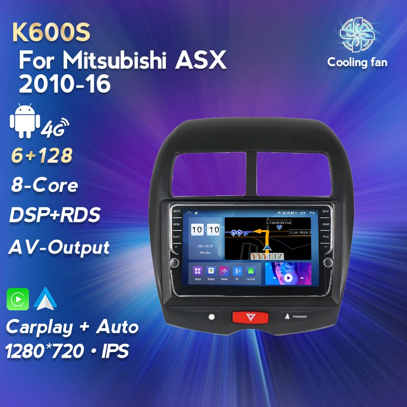 Автомобильный мультимедийный DVD-плеер 6 грамм 128GROM 4G LTEI WIFI GPS для Mitsubishi ASX 2010 2011-2016