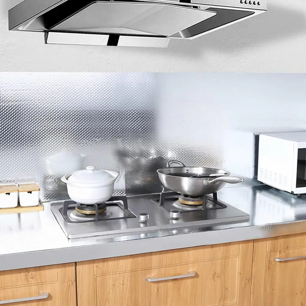 Küche Öl-beweis Wasserdicht Aufkleber Aluminium Folie Selbstklebende Aufkleber 