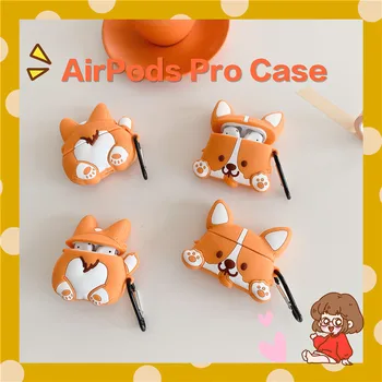 

Cartoon Corgi Butt Cover Case For Airpods 1 2 pro Soft Silicone Protection Bluethooth Earphone Animal Skin Cover Case Funda
