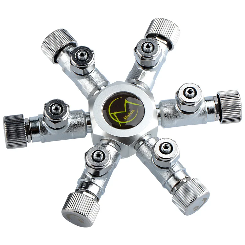 Stainless Steel Multi Way Aquarium CO2 Splitter Distributor Check Valve Solenoid Valve CO2 Regulator Rector Fish Tank Accessory