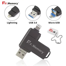 OTG USB флешка 64 Гб USB 3,0 для iPhone/iPad/IOS/Android/PC 64 ГБ 32 ГБ 16 ГБ 8 ГБ металлическая Флешка флеш-накопитель USB 3,0