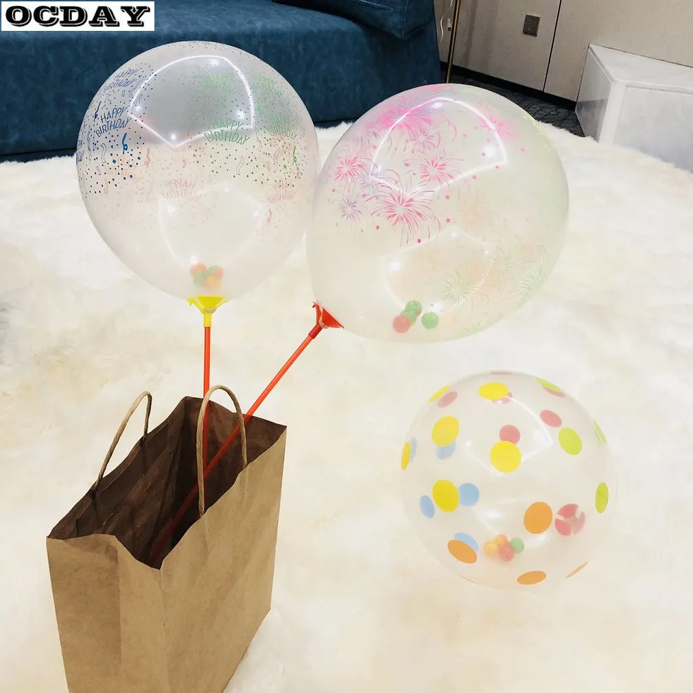 20pcs Colorful Inflatable Toys Small Bell Balloon Random Color Funny Printed Balloon Birthday Festival Wedding Deco Supplies Toy