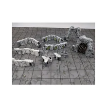 TRPG подземелья миниатюрные драконы bbg игра Монстр зверь пещера каменная дверь настенные наборы Инструменты 3D модели Фигурки аксессуары