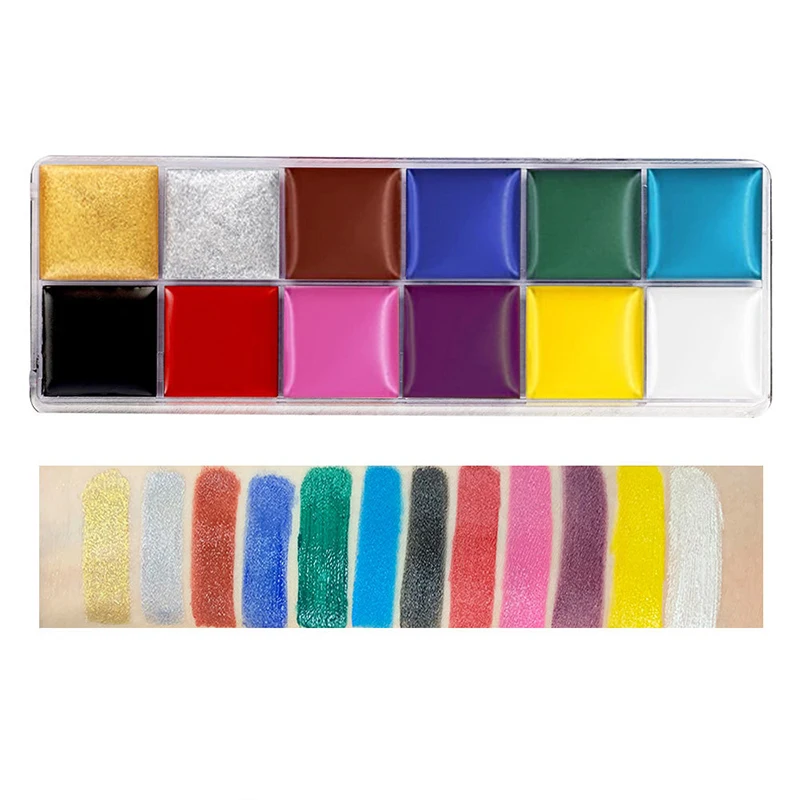 12 Colors Body Art Oil Painting Face Paint Non Toxic Face Body Art Painting Safe Water Paint Oil Tattoo painting Halloween