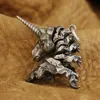 LINSION Cupronickel Charms Red Eyes Neck Moveable Unicorn Pendant Mens Biker Rock Punk Pendant CP288 JP 4