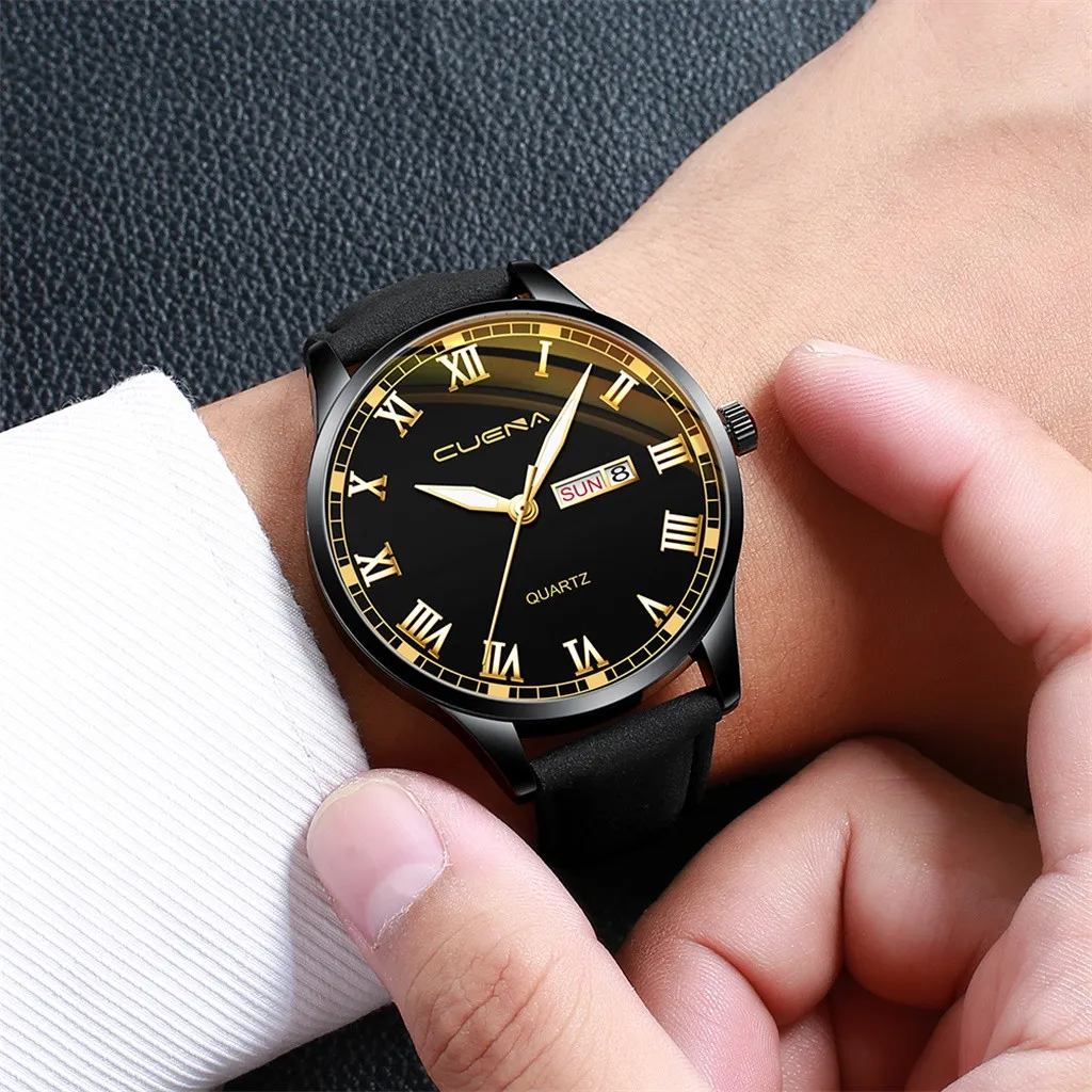 Лидирующий бренд, роскошные часы для мужчин, модные креативные геометрические часы с круглым ремешком, Zegarek, кварцевые наручные часы, деловые часы, мужские часы