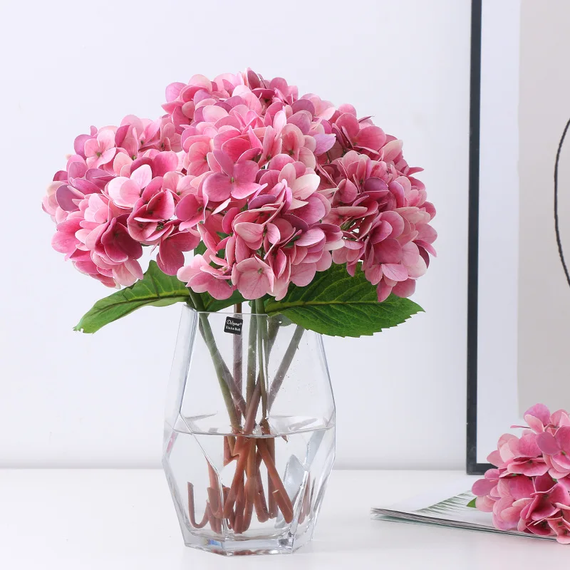 Artificial Plants for Decoration Silk Hydrangeas Wedding Flowers Bride Hand Fake White Home |