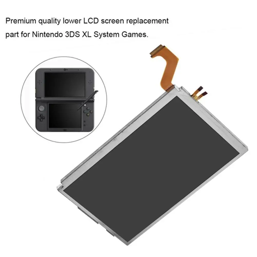 

Original new For 3DS XL 3DSLL For 3DSXL top upper display free protector + lcd tft screen screen A9B9